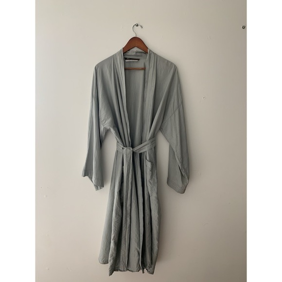 Vintage Label Other - VTG Icy Muted Blue 100% Thai Silk Handwoven Lounge Old Money Quiet Luxury Unisex
